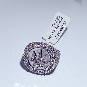 14k Mens Ring White Gold Fill Womens Ring Cubic Zirconia Bling Ring Size 7